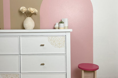 Modern Stool in Little Girl's Pink Bedroom