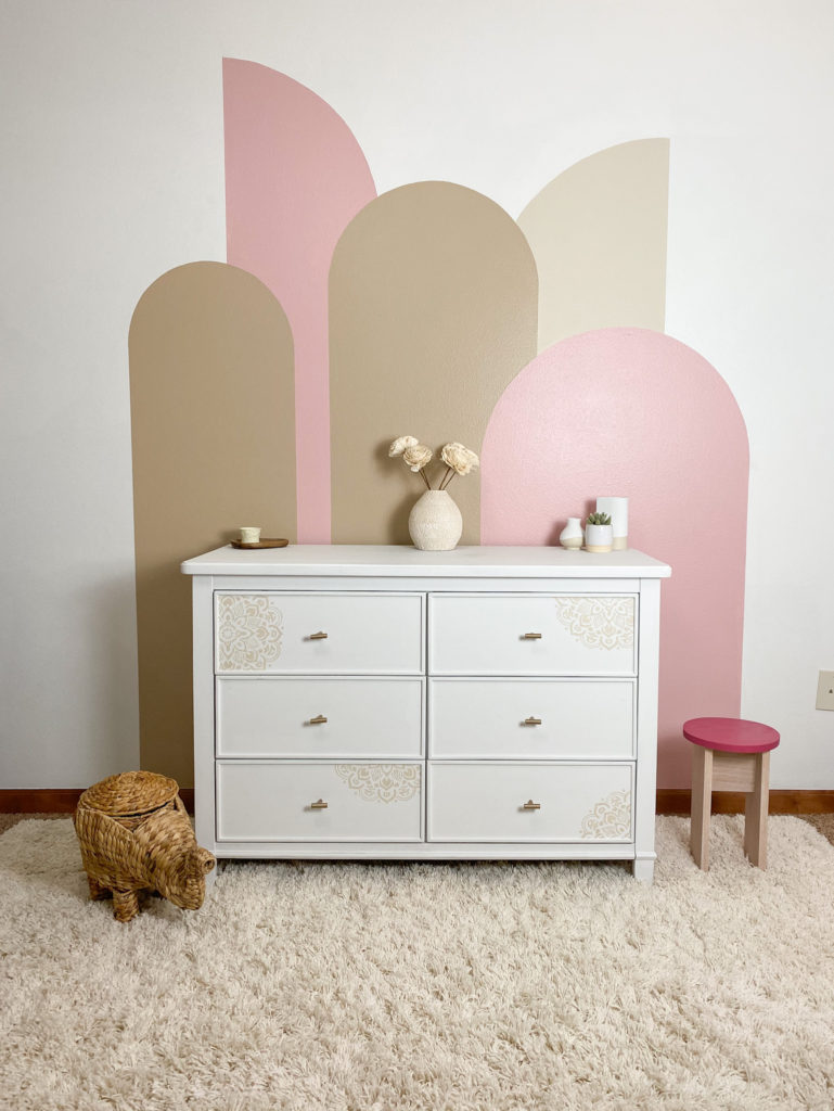 Pink Girl's Room with Modern DIY Stool in Bold Pink Color