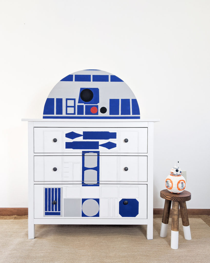 Finished R2-D2 Ikea Hack Dresser and BB8 Lego