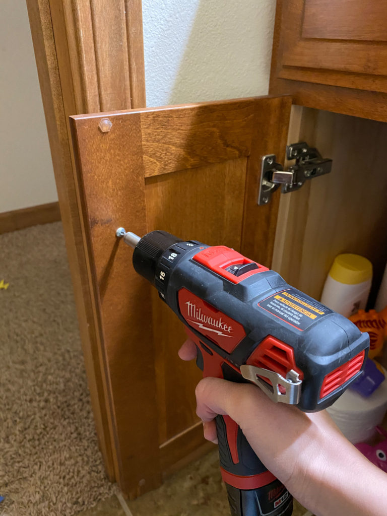 How to remove hardware from a vanity before painting it