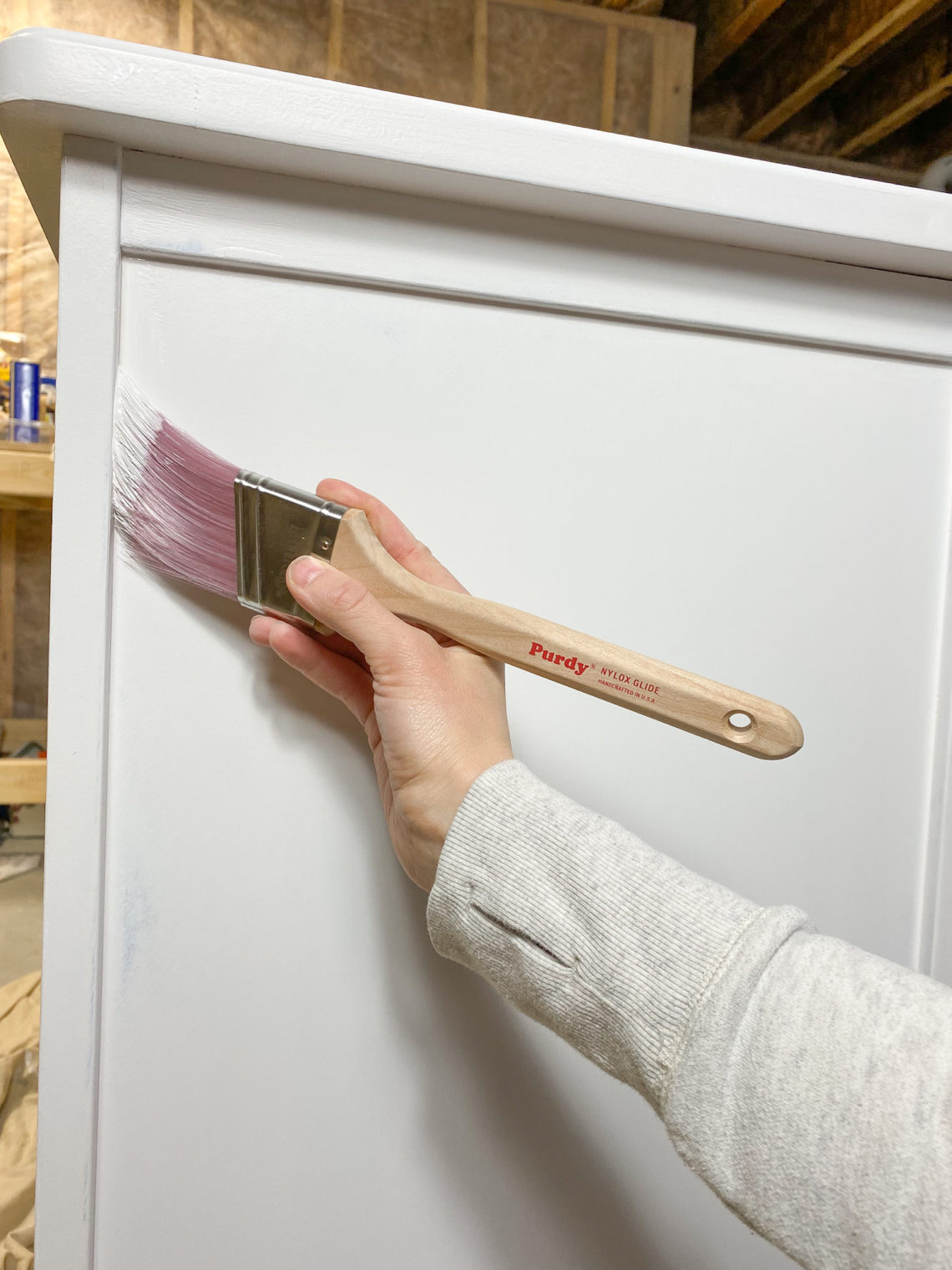 Furniture Painting With A Roller Brush