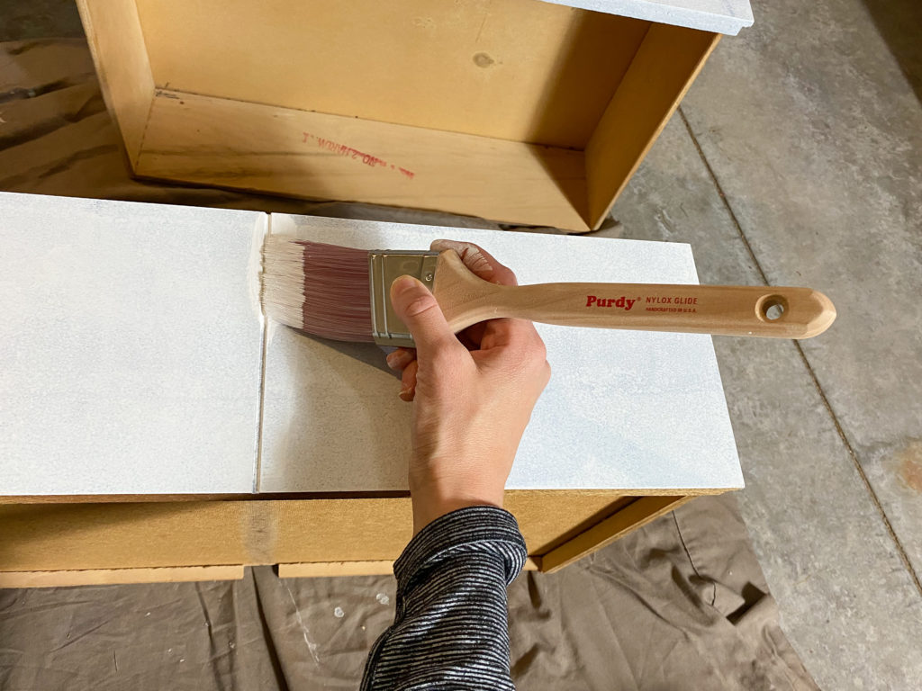Get a smooth finish when painting furniture by using this Purdy paint brush